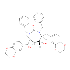 (4r,5s,6s,7r)-1-benzyl-3-(1-cyclohexa-1,5-dienylmethyl)-4,7-bis(2,3-dihydro-1,4-benzodioxin-7-ylmethyl)-5,6-dihydroxy-1,3-diazepan-2-one