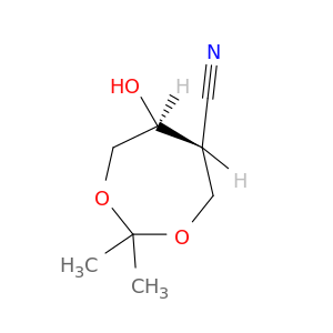 1,3-Dioxepane-5-carbonitrile, 6-hydroxy-2,2-dimethyl-, trans-
