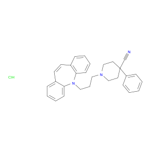 4-Piperidinecarbonitrile,1-[3-(5H-dibenz[b,f]azepin-5-yl)propyl]-4-phenyl-, hydrochloride (1:1)