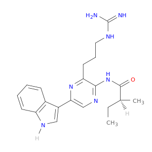 Butanamide,N-[3-[3-[(aminoiminomethyl)amino]propyl]-5-(1H-indol-3-yl)pyrazinyl]-2-methyl-(9CI)
