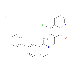 8-Quinolinol,5-chloro-7-[(3,4-dihydro-1-methyl-7-phenyl-2(1H)-isoquinolinyl)methyl]-,hydrochloride (1:1)