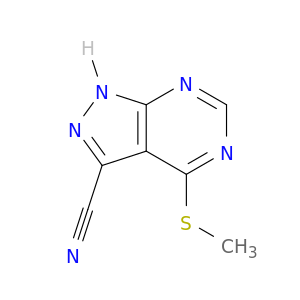 1H-Pyrazolo[3,4-d]pyrimidine-3-carbonitrile, 4-(methylthio)-