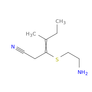 3-Hexenenitrile, 3-[(2-aminoethyl)thio]-4-methyl-