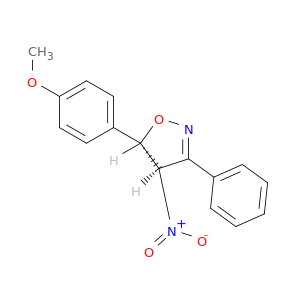 Isoxazole, 4,5-dihydro-5-(4-methoxyphenyl)-4-nitro-3-phenyl-, trans-