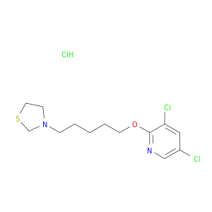 pyridine, 3,5-dichloro-2-[[5-(3-thiazolidinyl)pentyl]oxy]-, hydrochloride(1:1)