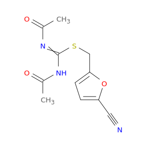 Carbamimidothioic acid, N,N'-diacetyl-, (5-cyano-2-furanyl)methyl ester