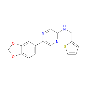 2-Pyrazinamine, 5-(1,3-benzodioxol-5-yl)-N-(2-thienylmethyl)-