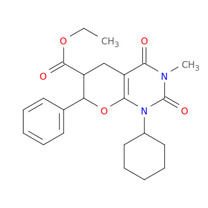 ETHYL 1-CYCLOHEXYL-3-METHYL-2,4-DIOXO-7-PHENYL-1,3,4,5,6,7-HEXAHYDRO-2H-PYRANO[2,3-D]PYRIMIDINE-6-CARBOXYLATE