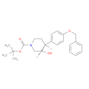 反式-3-羟基-4-[4-(苯甲氧基)苯基]-1-哌啶羧酸-1,1-二甲基乙酯