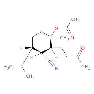 环己烷基羰基腈,3-(乙酰氧基)-3-甲基-6-(1-甲基乙基)-2-(3-氧丁基)-,[1s-(1α,2α,3α,6β)]-