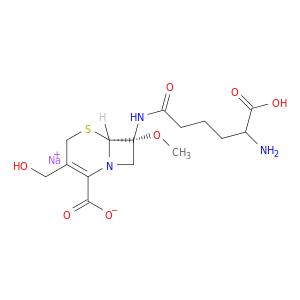 SODIUM (6R,7R)-7-[(5-AMINO-5-CARBOXY-PENTANOYL)AMINO]-3-(HYDROXYMETHYL)-7-METHOXY-5-THIA-1-AZABICYCLO[4.2.0]OCT-2-ENE-2-CARBOXYLATE
