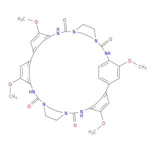 4,15,20,31-tetramethoxy-6,8,11,13,22,24,27,29-octaazaheptacyclo[28.2.2.22,5.28,11.214,17.218,21.224,27]tetratetraconta-1(32),2,4,14,16,18,20,30,33,37,39,43-dodecaene-7,12,23,28-tetrone