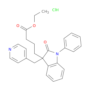 1H-Indole-3-butanoicacid, 2,3-dihydro-2-oxo-1-phenyl-3-(4-pyridinylmethyl)-, ethyl ester,monohydrochloride, (-)- (9CI)