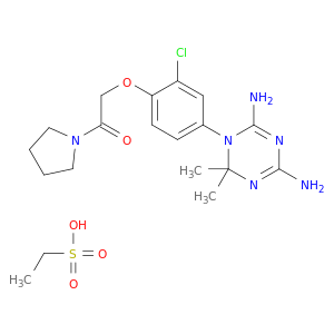 ethanesulfonic acid- 2-[2-chloro-4-(4,6-diamino-2,2-dimethyl-1,3,5-triazin-1(2h)-yl)phenoxy]-1-(pyrrolidin-1-yl)ethanone(1:1)