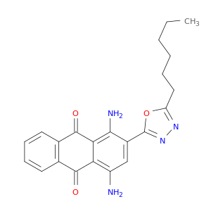 9,10-Anthracenedione, 1,4-diamino-2-(5-hexyl-1,3,4-oxadiazol-2-yl)-