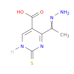 5-Pyrimidinecarboxylic acid, 4-(1-hydrazonoethyl)-1,2-dihydro-2-thioxo-