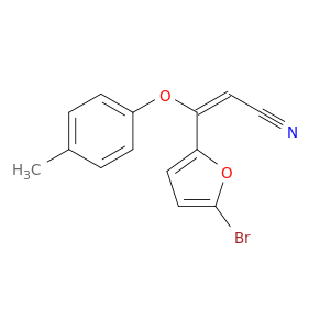 2-Propenenitrile, 3-(5-bromo-2-furanyl)-3-(4-methylphenoxy)-, (E)-