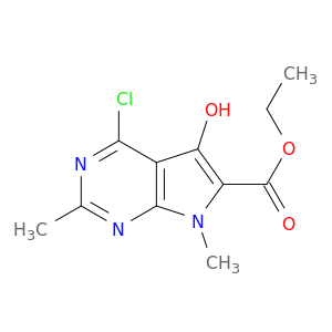 Ethyl 4-chloro-5-hydroxy-2,7-dimethyl-7H-pyrrolo[2,3-d]pyrimidine-6-carboxylate