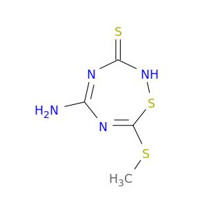 1,2,4,6-Thiatriazepine-3(2H)-thione, 5-amino-7-(methylthio)-