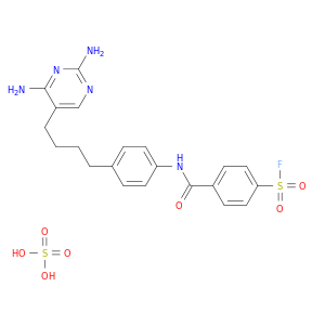 4-({4-[4-(2,4-diaminopyrimidin-5-yl)butyl]phenyl}carbamoyl)benzenesulfonyl fluoride sulfate(1:1)