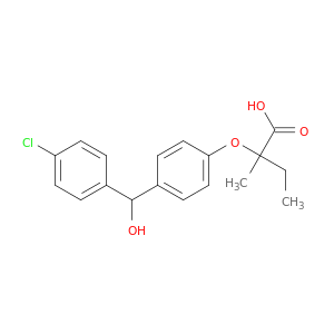Butanoic acid, 2-[4-[(4-chlorophenyl)hydroxymethyl]phenoxy]-2-methyl-
