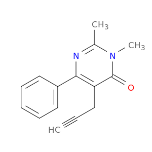 4(3H)-Pyrimidinone, 2,3-dimethyl-6-phenyl-5-(2-propynyl)-