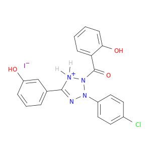 3-(4-CHLOROPHENYL)-2-(2-HYDROXYBENZOYL)-5-(3-HYDROXYPHENYL)-2H-TETRAZOLIUM IODIDE