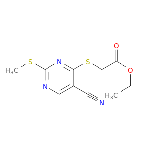 Acetic acid, [[5-cyano-2-(methylthio)-4-pyrimidinyl]thio]-, ethyl ester
