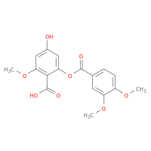 Benzoic acid, 2-[(3,4-dimethoxybenzoyl)oxy]-4-hydroxy-6-methoxy-