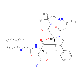 L-Prolinamide,N2-(2-quinolinylcarbonyl)-L-asparaginyl-2-hydroxy-4-phenyl-3-aminobutanoyl-N-(1,1-dimethylethyl)-(9CI)