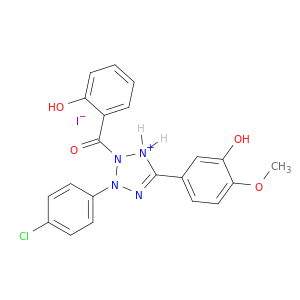 3-(4-CHLOROPHENYL)-2-(2-HYDROXYBENZOYL)-5-(3-HYDROXY-4-METHOXYPHENYL)-2H-TETRAZOLIUM IODIDE