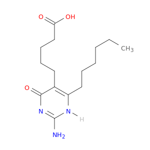 5-Pyrimidinepentanoic acid, 2-amino-6-hexyl-1,4-dihydro-4-oxo-