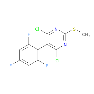 Pyrimidine, 4,6-dichloro-2-(methylthio)-5-(2,4,6-trifluorophenyl)-