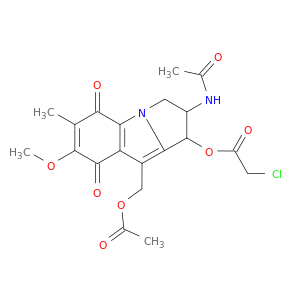 Acetic acid, chloro-,2-(acetylamino)-9-[(acetyloxy)methyl]-2,3,5,8-tetrahydro-7-methoxy-6-methyl-5,8-dioxo-1H-pyrrolo[1,2-a]indol-1-ylester (9CI)