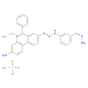 Phenanthridinium, 3-amino-8-(3-(3-(aminoiminomethyl)phenyl)-1-triazenyl)-5-ethyl-6-phenyl-, methanesulfonate