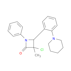 2-Azetidinone, 3-chloro-3-methyl-1-phenyl-4-[2-(1-piperidinyl)phenyl]-