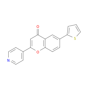 4H-1-Benzopyran-4-one, 2-(4-pyridinyl)-6-(2-thienyl)-