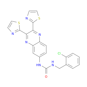 Urea, N-[2,3-bis(2-thiazolyl)-6-quinoxalinyl]-N'-[(2-chlorophenyl)methyl]-
