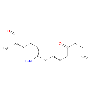 2,5,8,13-Tetradecatetraenal, 6-amino-2-methyl-11-oxo-