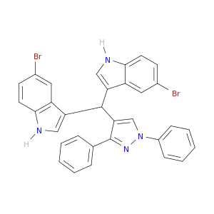 1H-Indole, 3,3'-[(1,3-diphenyl-1H-pyrazol-4-yl)methylene]bis[5-bromo-