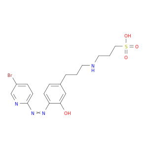 1-Propanesulfonic acid, 3-((4-((5-bromo-2-pyridinyl)azo)-3-hydroxyphenyl)propylamino)-