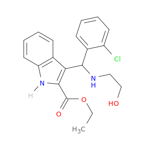 3-[(2-CHLOROPHENYL)(2-HYDROXYETHYLAMINO)METHYL]-1H-INDOLE-2-CARBOXYLIC ACID ETHYL ESTER
