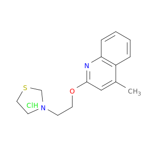 quinoline, 4-methyl-2-[2-(3-thiazolidinyl)ethoxy]-, hydrochloride(1:1)