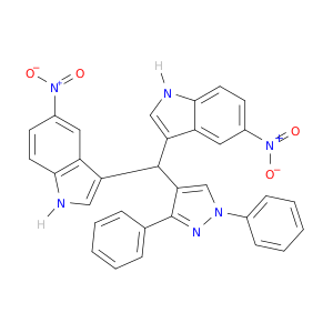 1H-Indole, 3,3'-[(1,3-diphenyl-1H-pyrazol-4-yl)methylene]bis[5-nitro-