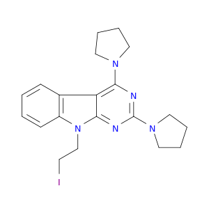 9H-PYRIMIDO[4,5-B]INDOLE, 9-(2-IODOETHYL)-2,4-DI-1-PYRROLIDINYL-