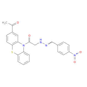 2-ACETYL-10-((((4-NITROPHENYL)METHYLENE)HYDRAZINYL)ACETYL)-10H-PHENOTHIAZINE