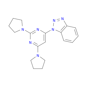 1H-BENZOTRIAZOLE, 1-(2,6-DI-1-PYRROLIDINYL-4-PYRIMIDINYL)-