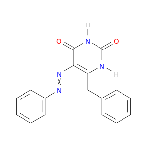 2,4(1H,3H)-Pyrimidinedione, 5-(2-phenyldiazenyl)-6-(phenylmethyl)-