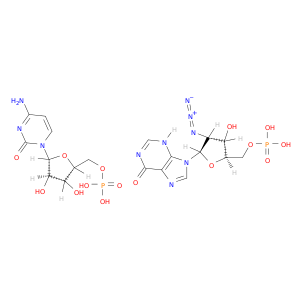 [(2R,3R,4R,5R)-5-(4-amino-2-oxo-pyrimidin-1-yl)-3,4-dihydroxy-oxolan-2-yl]methoxyphosphonic acid; [(2R,3S,4R,5R)-4-azido-3-hydroxy-5-(6-oxo-3H-purin-9-yl)oxolan-2-yl]methoxyphosphonic acid