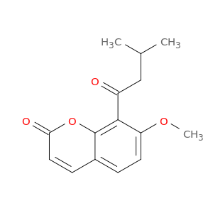 2H-1-Benzopyran-2-one, 7-methoxy-8-(3-methyl-1-oxobutyl)-